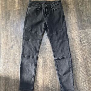 All Saints Charcoal Skinny Moto Jeans